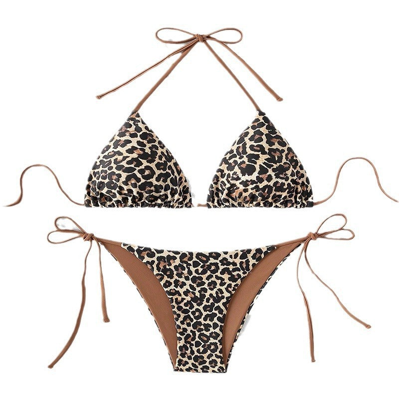 Damen Triangel-Bikini mit verstellbaren BindR&Bändern und tierischem Design R&B