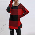 Damen Oversized Pullover mit geometrischem Muster und lässigem Schnitt R&B