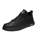 Herren trendige High-Top Sneaker mit robustem Leder-Obermaterial und dämpfender Sohle R&B