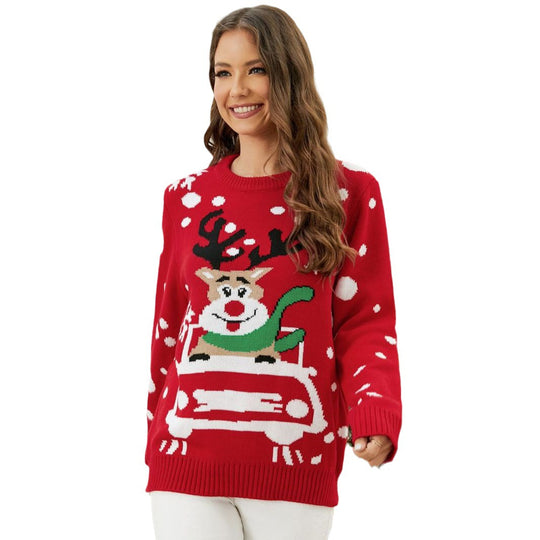 Damen Pullover mit festlichem Reindeer-Design R&B