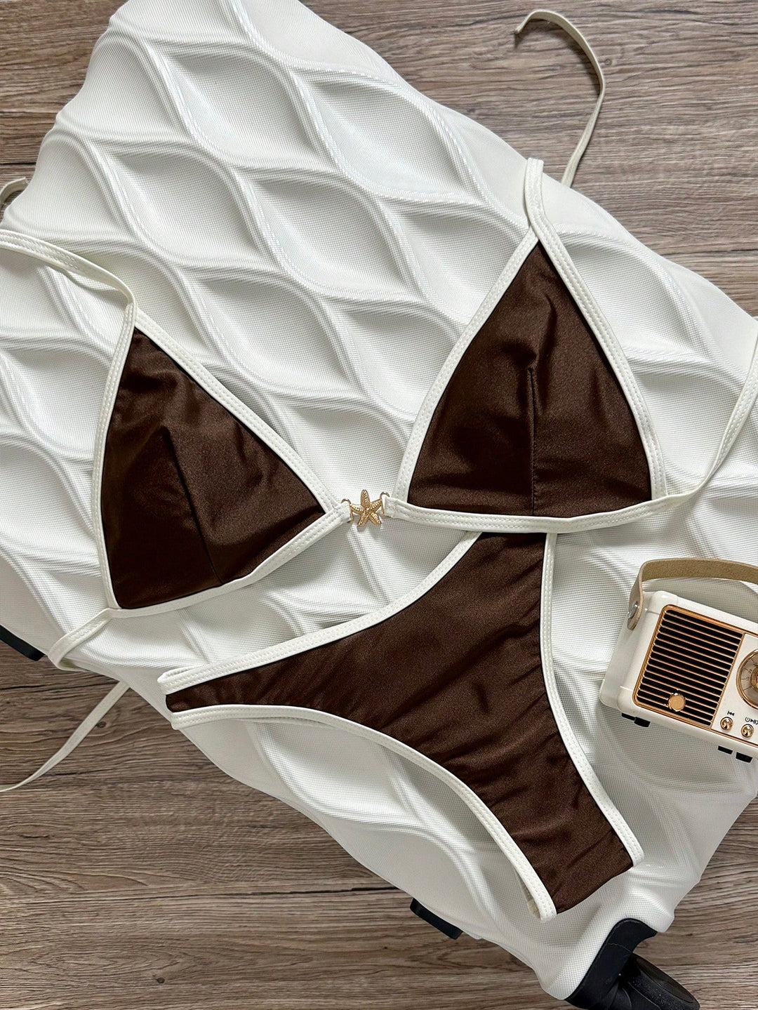 Damen Triangel-Bikini mit eleganter Rippstruktur R&B