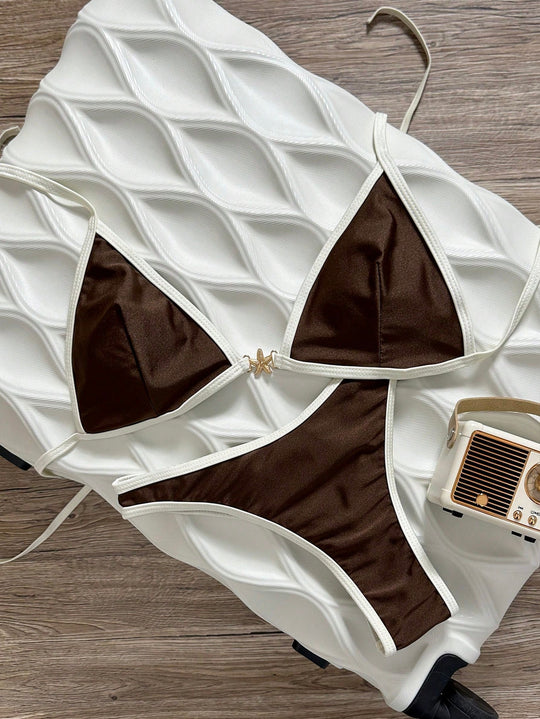 Damen Triangel-Bikini mit eleganter Rippstruktur R&B