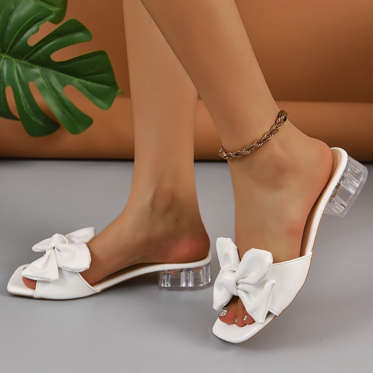 Damen elegante Slipper mit modischem Schleifendetail R&B