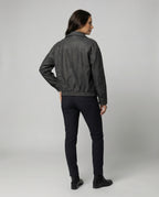 Damen Oversize PU-Lederjacke Herbst Vintage Style Winddicht