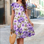 Damen Lässiges Sommerkleid mit Rüschendetails und floralen Mustern R&B