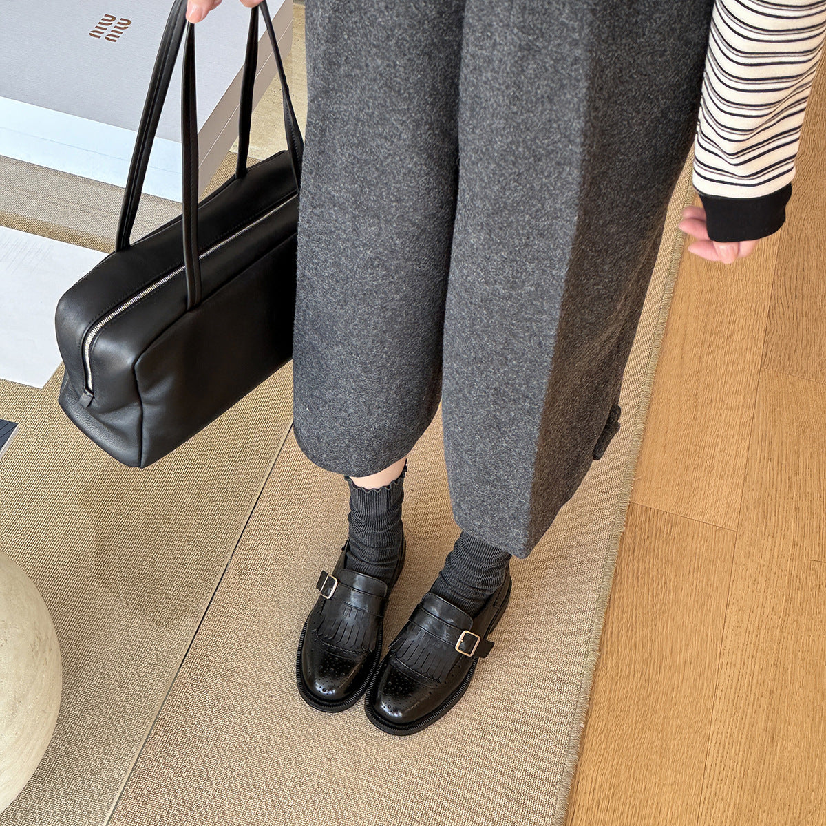 Damen Elegante Mokassins mit dekorativem Fransen-Design und modischen Schnallen R&B