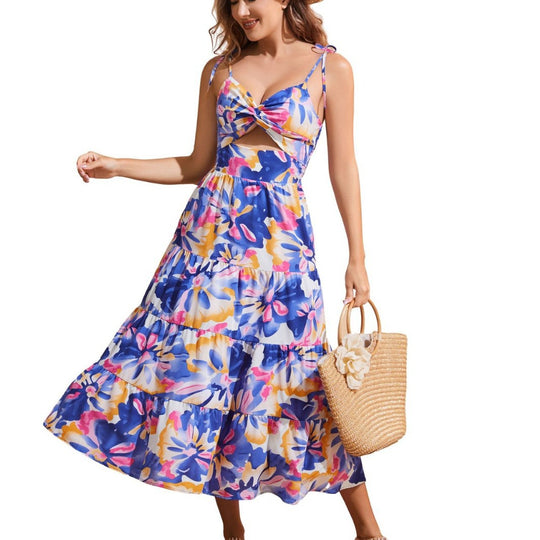 Damen Maxikleid mit Rüschen und verspieltem Schnitt R&B