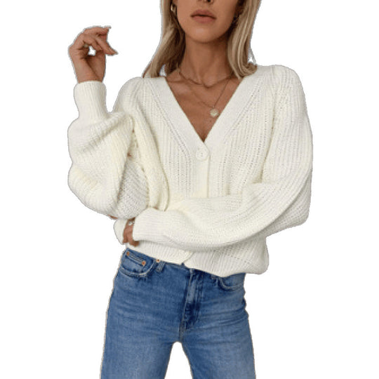 Damen Gestrickte Knopf-Cardigan R&B