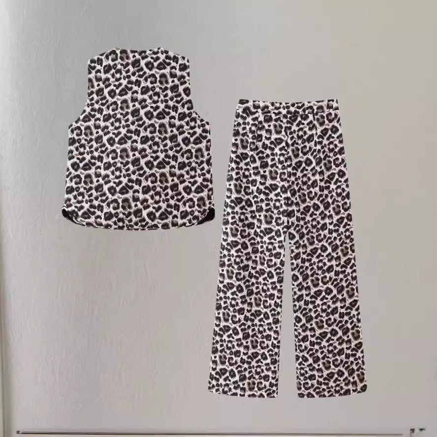 Damen Weite Leoprint-Hosen R&B