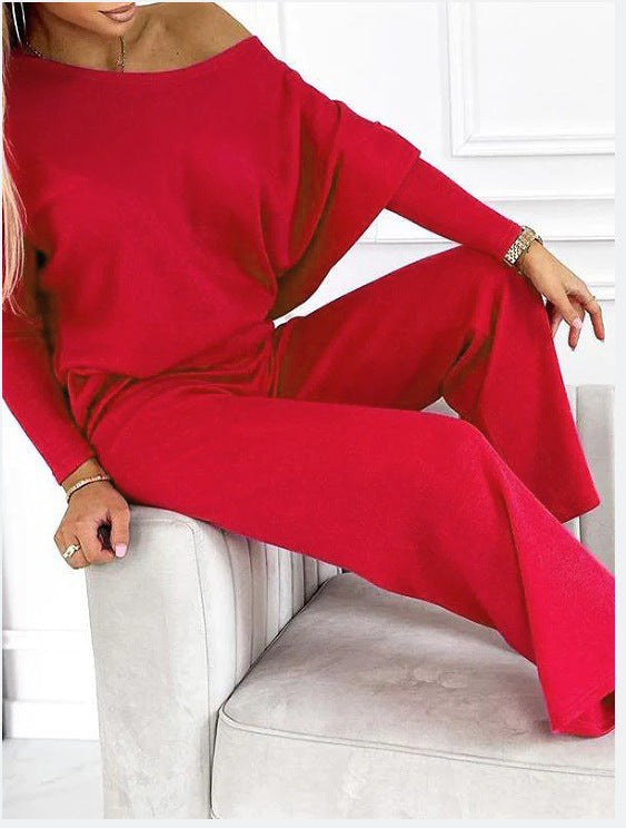 Damen Lässiges Oberteil und weite Hose Set R&B