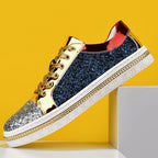 Damen Modische Sneakers mit funkelnder Oberflächenstruktur und stilvollen Akzenten R&B