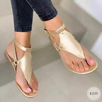 Damen Zehensandalen mit eleganter Schnallenverzierung und komfortablem Fußbett R&B