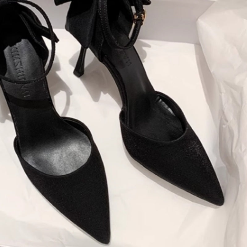 Damen elegante High Heels mit zartem Riemchen und Schleifenakzent R&B