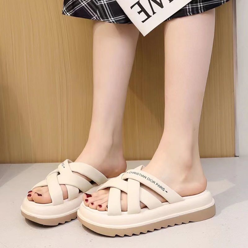 Damen Bequeme Wellness-Sandalen mit modernen Kreuz-Riemen
