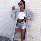Damen Langer Strickcardigan mit weiten Ärmeln und praktischen Taschen R&B