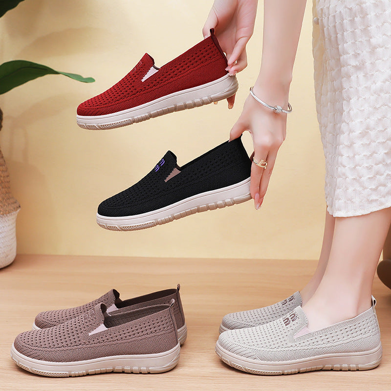 Damen Bequeme Komfort-Sneakers mit atmungsaktivem Strickdesign R&B