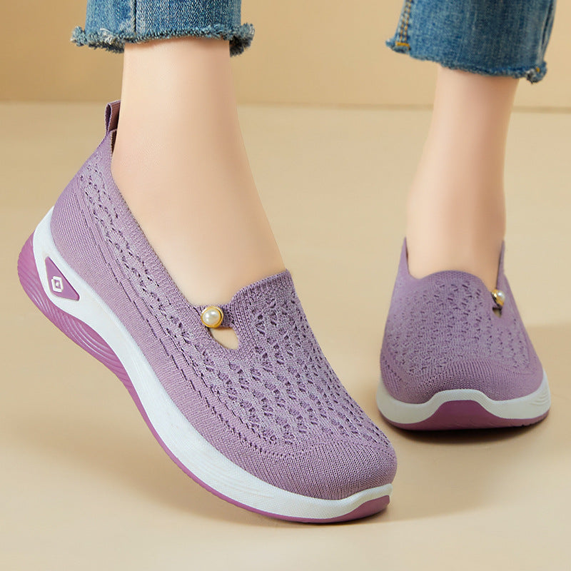 Damen Komfortable Strick-Sneaker mit rutschfester Sohle R&B