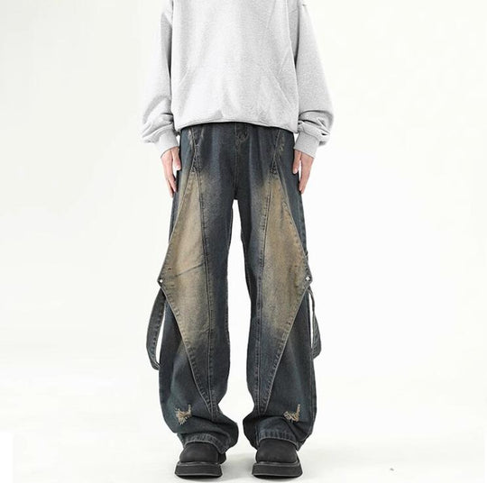 Damen Weit geschnittene Jeans mit abnehmbaren Seitenteilen R&B