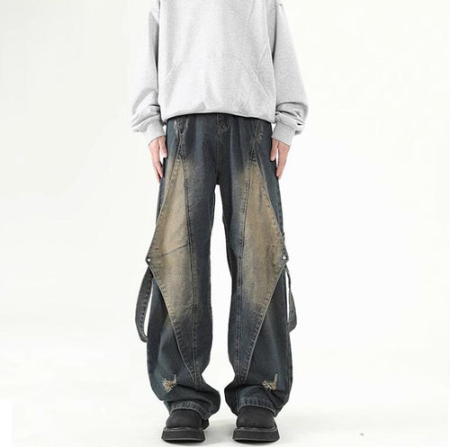 Damen Weit geschnittene Jeans mit abnehmbaren Seitenteilen R&B