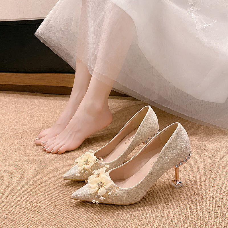 Damen Glamouröse High Heels mit floralen Details und elegantem Absatz R&B