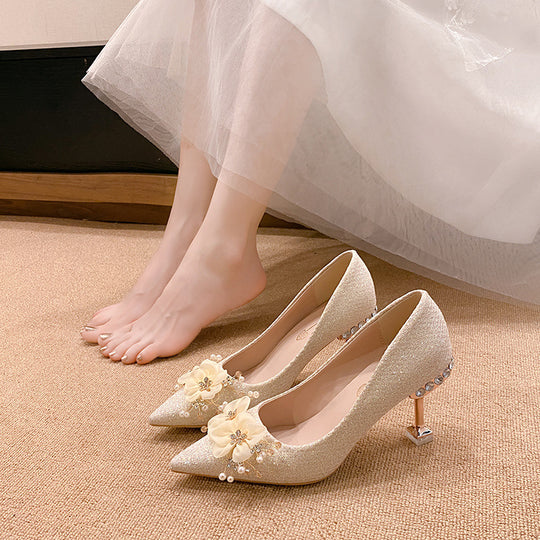 Damen Glamouröse High Heels mit floralen Details und elegantem Absatz R&B