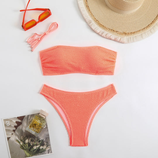Damen Bandeau Bikini mit strukturierter Oberfläche R&B