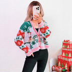 Damen Strickjacke im festlichen Design mit Weihnachtsmotiven R&B
