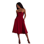 Damen Elegantes Midi-Ballkleid mit schwingendem Rock