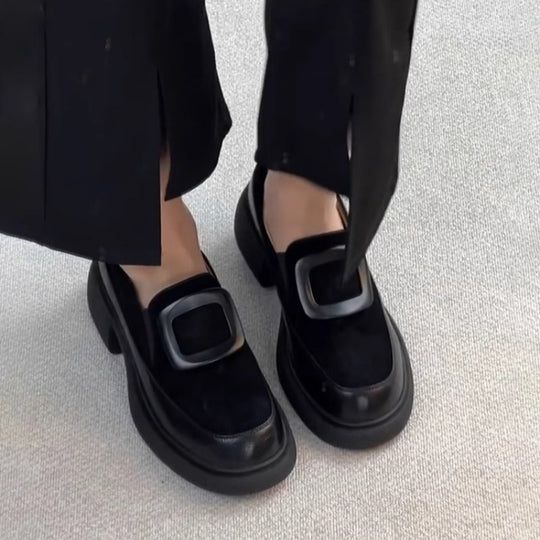 Damen elegante Slipper mit modischer Schnallenverzierung und stabiler Sohle R&B