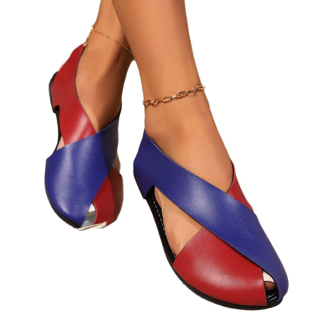Damen offene Riemchen-Pantoletten mit elegantem Kreuzband-Design R&B