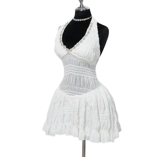 Damen Sommerliches Kleid im romantischen Vintage-Stil mit raffinierten Falten R&B
