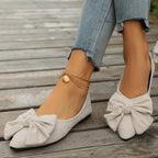 Damen Ballerinas mit eleganter Schleifenapplikation und spitzem Zehenbereich