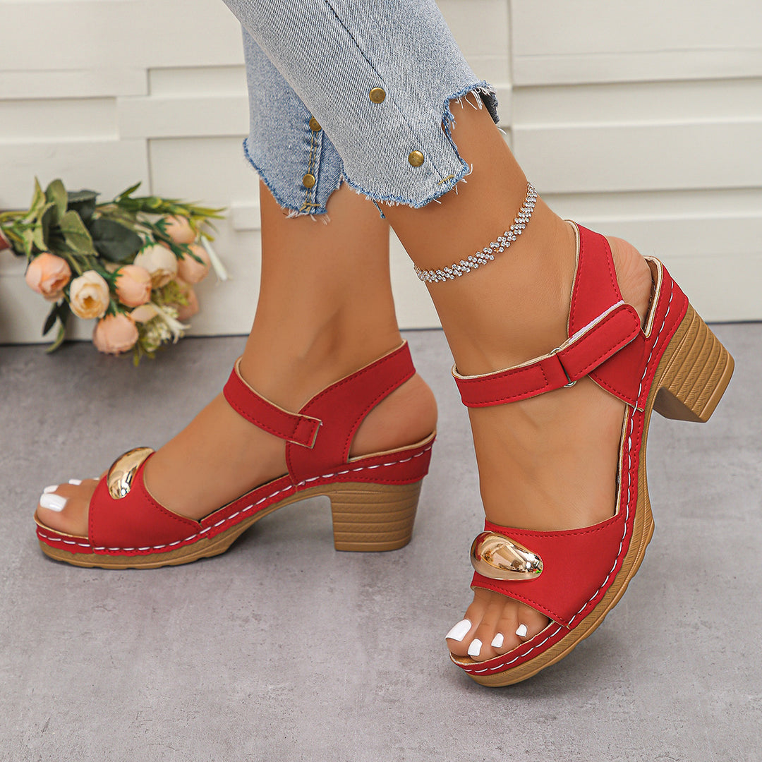 Damen elegante Sandalen mit geschmackvollem Metallic-Detail R&B