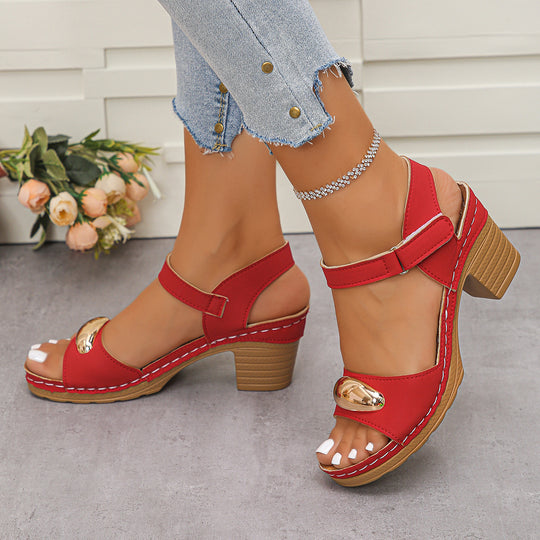Damen elegante Sandalen mit geschmackvollem Metallic-Detail R&B