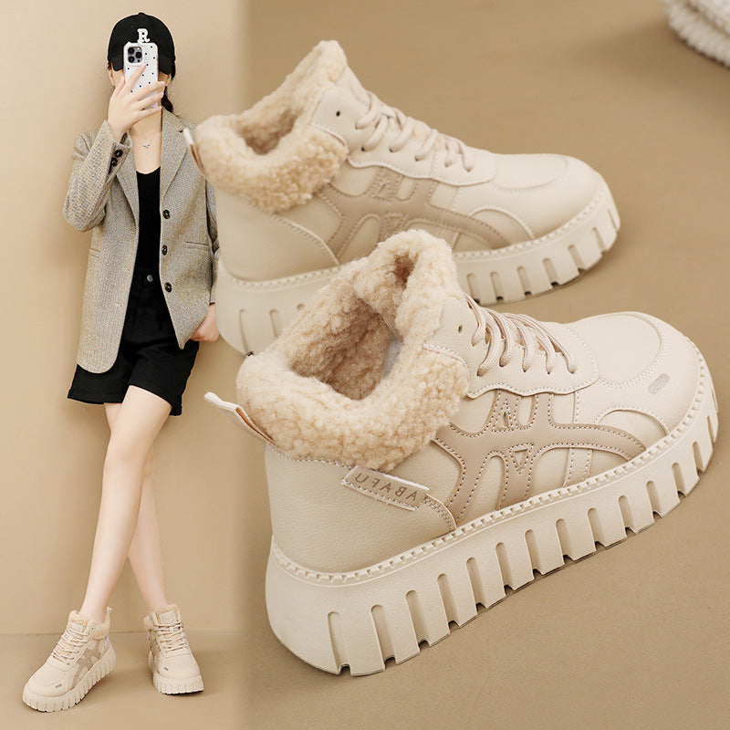 Damen High-Top Sneakers mit kuscheligem Innenfutter und robustem Sohlenprofil R&B