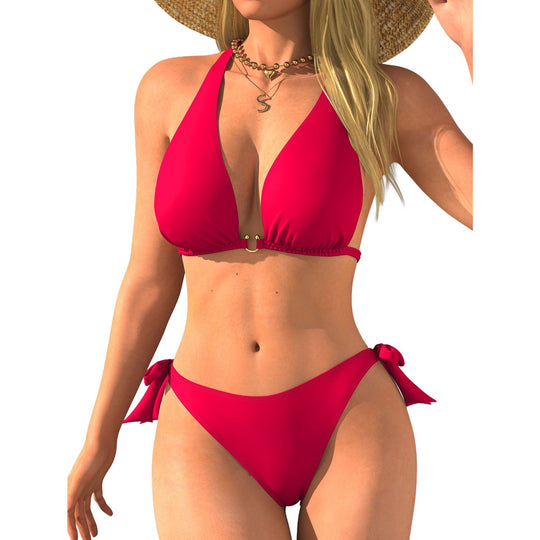 Damen Triangel-Bikini mit Rückenband und sinnlichem V-Ausschnitt R&B