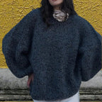 Damen Glitzernder Strickpullover mit weitem Schnitt und eleganten Akzenten R&B