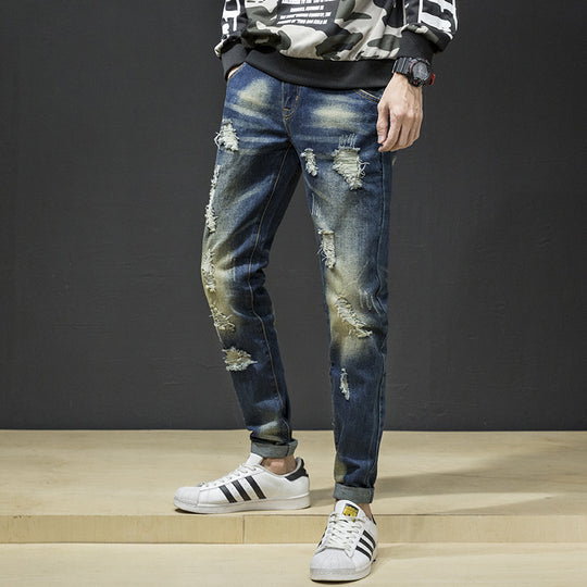 Herren lässige Jeans im Destrukturierten Look R&B