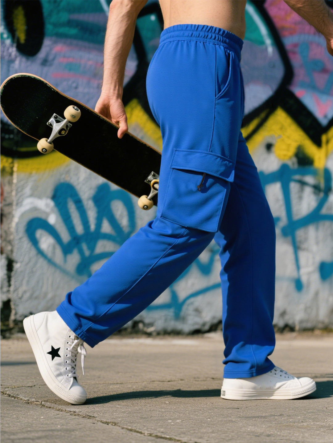 Herren Sportliche Cargo-Hose mit praktischen Taschen und elastischem Bund R&B
