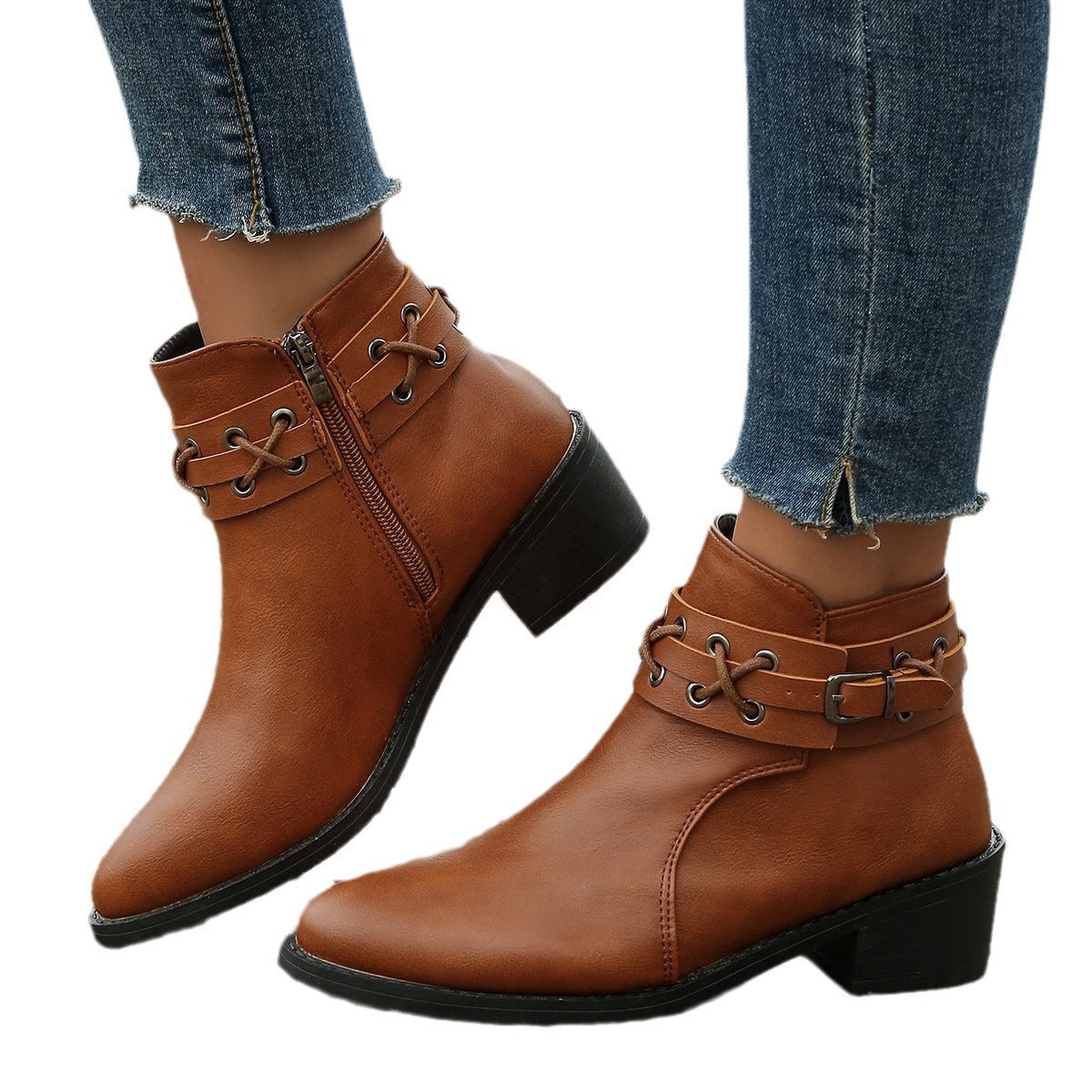 Damen Stiefeletten mit modischem Schnür-Detail R&B