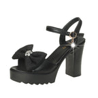 Damen elegante Plateau-Sandalen mit Schleifen-Detail und modischem Riemendesign R&B