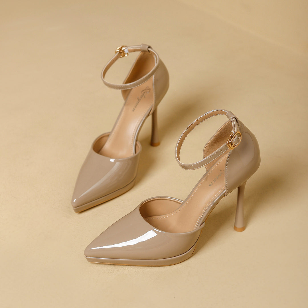 Damen elegante Pumps mit schmalem Riemen und spitz zulaufendem Design R&B