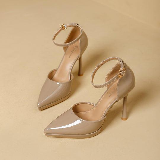 Damen elegante Pumps mit schmalem Riemen und spitz zulaufendem Design R&B