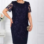 Damen Elegantes Kleid mit floraler Spitze R&B