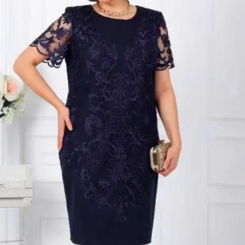 Damen Elegantes Kleid mit floraler Spitze R&B