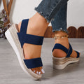 Damen Komfortable Wedge-Sandalen mit elastischen Trägern