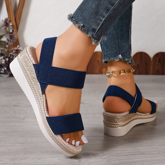 Damen Sandalen mit rutschfester Sohle und elastischen Riemen R&B