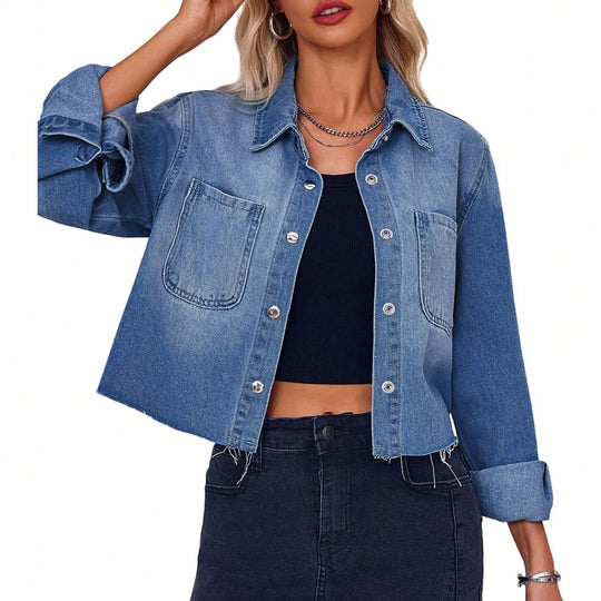 Damen Trendige Kurzjeansjacke R&B