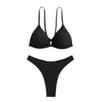 Damen Triangel-Bikini mit hohem Beinausschnitt und verstellbaren Trägern R&B