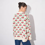 Damen Kuscheliger Strickpulli mit Kirschenmuster R&B